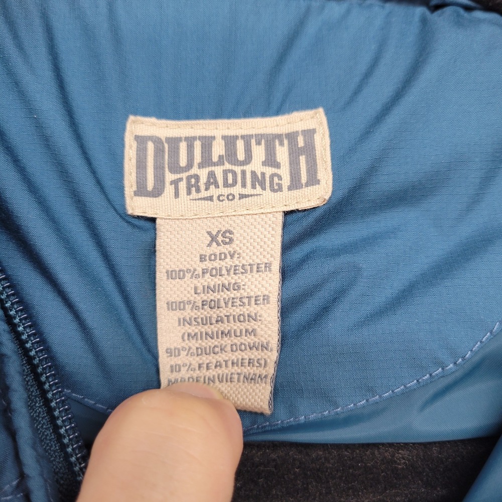 Duluth Trading Cold Faithful Down Tunic Vest Womens XS Blue Puffer Quilted - Picture 3 of 7